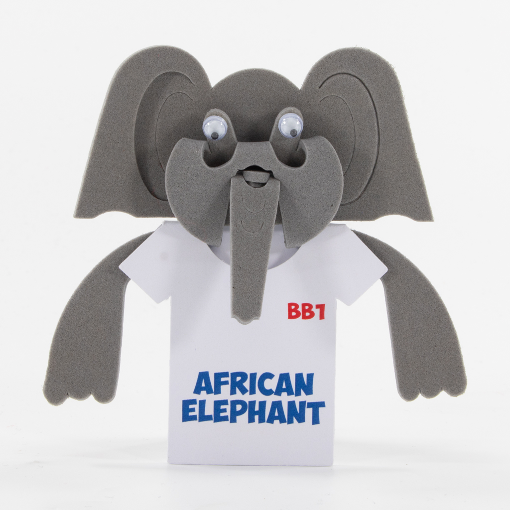 BB1 3D character name badge - African Elephant
