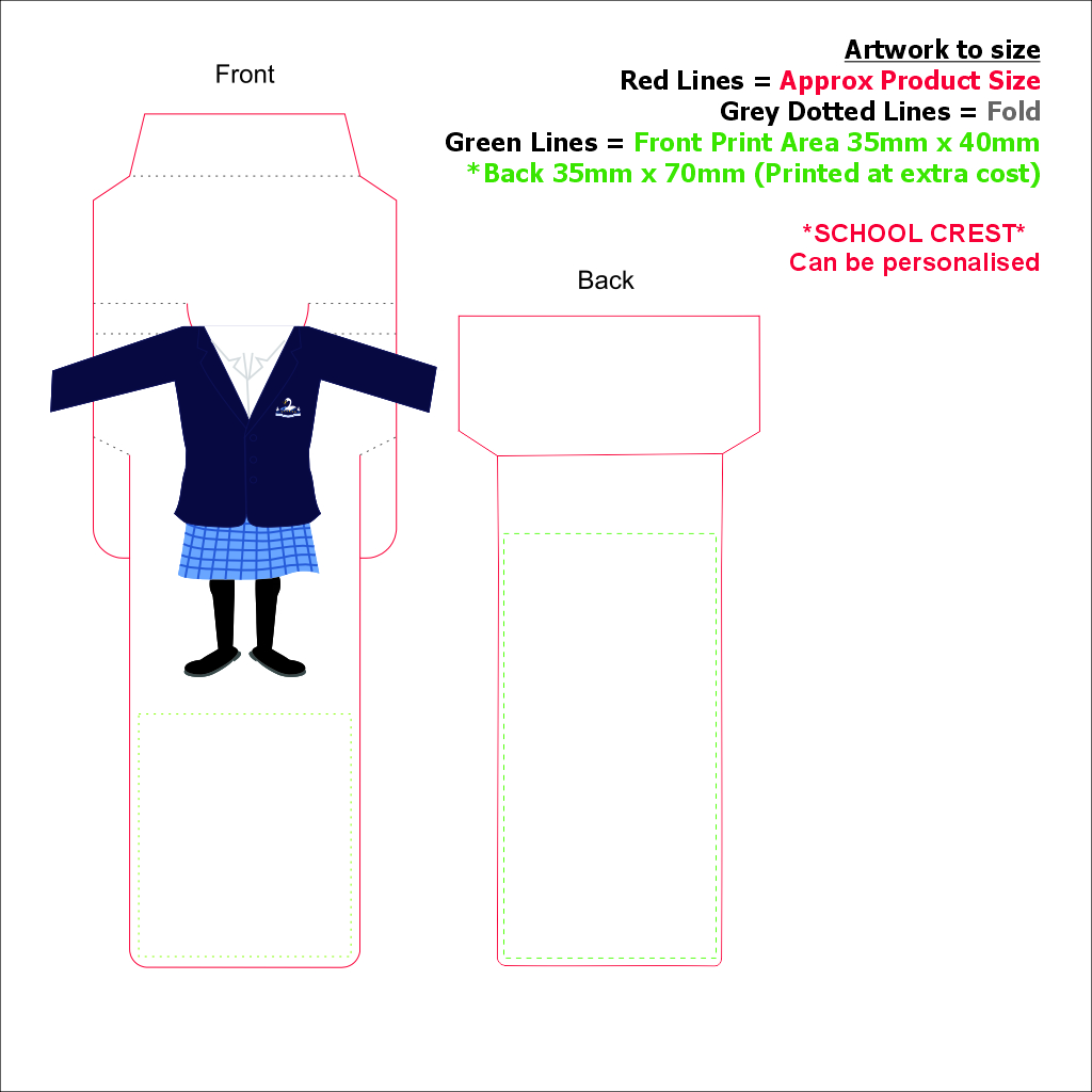 BB4 3D character Bookmark – School Girl - Image 3
